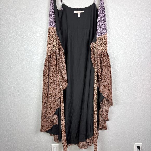 Hutch Anthropologie NWT Elma Floral High Low Contrast Wrap Midi Dress M Purple - Picture 12 of 15